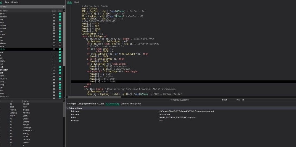 Post-Processor Programming