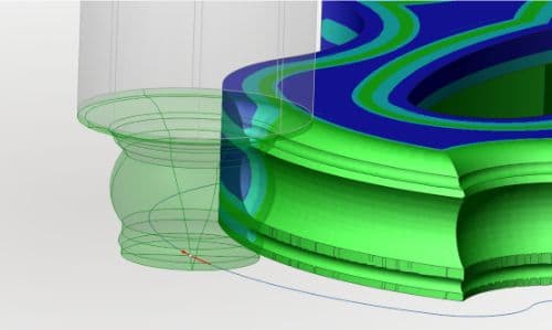 Kollisionserkennung - Darstellung der Kollisionserkennung zwischen Werkzeug, Werkstück und Spannmitteln