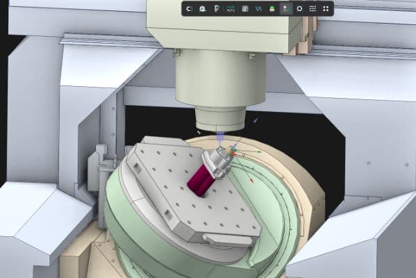 EncyCAM Fräsmodul Interface - 3D-Modell mit sichtbaren Fräswegen