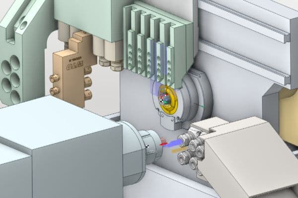 EncyCAM Langdrehmodul Interface - Mehrkanal-Programmierung und synchronisierte Operationen für Langdrehautomaten